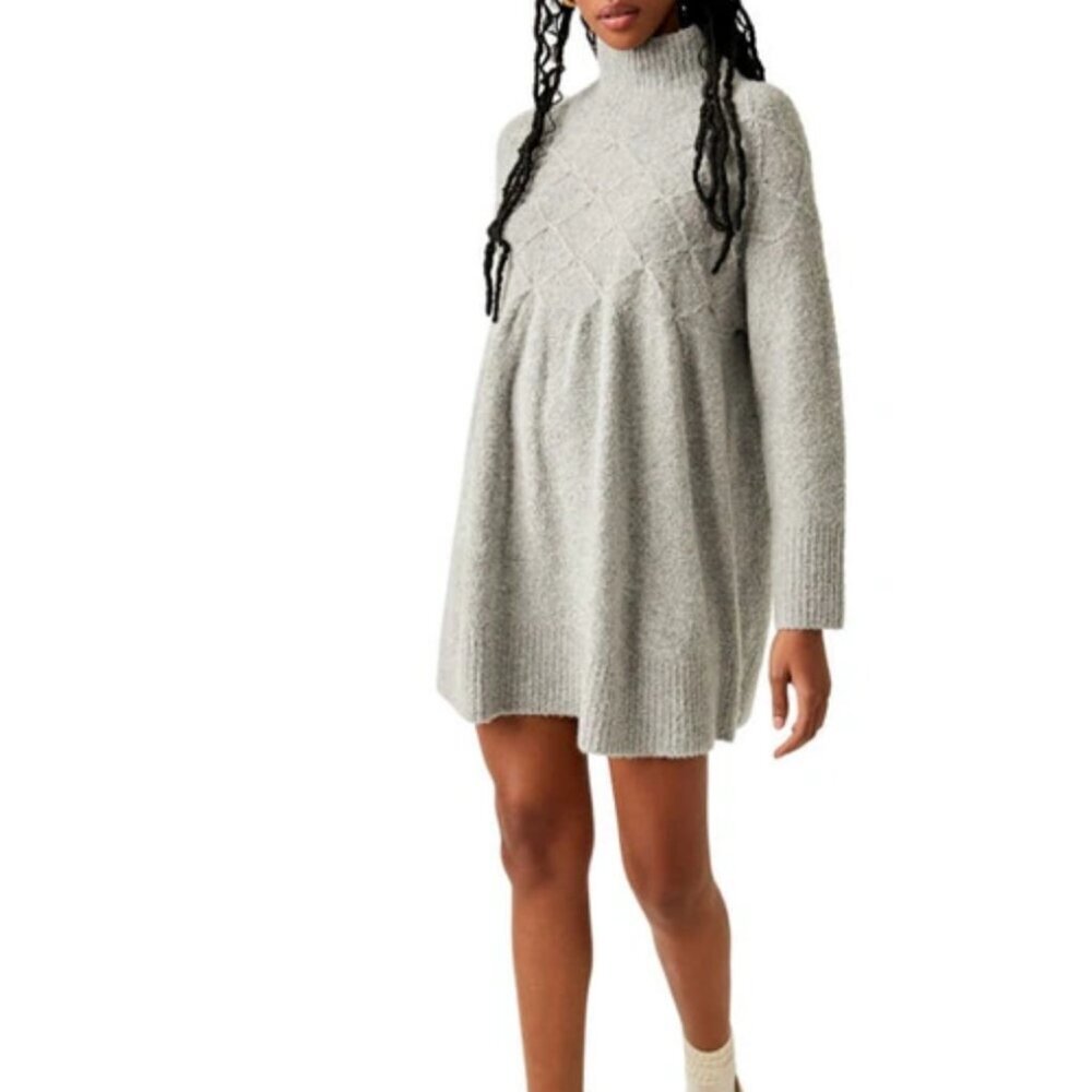 Free People Jaci Sweater Dress in Heather Gray